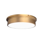 York Flush Ceiling Light - Aged Brass / Opal