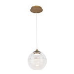 Bistro Pendant - Aged Brass / Clear