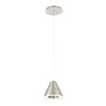 Kone Pendant - Satin Nickel / White