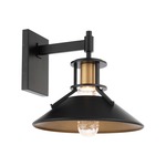 Sleepless Outdoor Wall Sconce - Black / Aged Brass / Clear