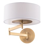 Chelsea Swing Arm Light - Aged Brass / White