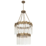 Matrix Tiered Chandelier - Havana Gold / Clear