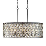 Windsor Linear Pendant - Carbon / Havana Gold / Crystal