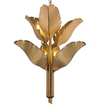 Banana Leaf Chandelier - Gold / Gold