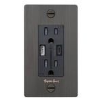 Buster + Punch Complete Metal USB-A+C Duplex Outlet - Smoked Bronze