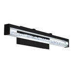 Cardito Bathroom Vanity Light - Matte Black / Crystal