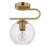 Marojales Semi Flush Ceiling Light - Brushed Gold / Clear