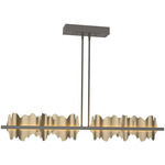 Hildene Large Linear Pendant - Dark Smoke / Soft Gold