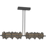 Hildene Large Linear Pendant - Black / Natural Iron