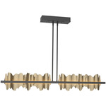 Hildene Large Linear Pendant - Black / Soft Gold