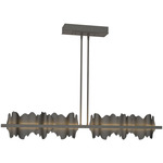 Hildene Large Linear Pendant - Natural Iron / Black