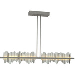 Hildene Large Linear Pendant - Natural Iron / Vintage Platinum