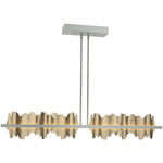 Hildene Large Linear Pendant - Vintage Platinum / Soft Gold