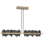 Hildene Large Linear Pendant - Soft Gold / Black