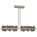Hildene Large Linear Pendant - Soft Gold / Natural Iron