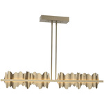 Hildene Large Linear Pendant - Soft Gold / Soft Gold