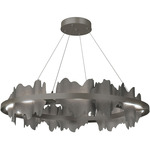 Hildene Circular Pendant - Dark Smoke / Natural Iron