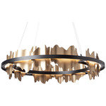 Hildene Circular Pendant - Black / Soft Gold