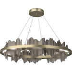 Hildene Circular Pendant - Soft Gold / Dark Smoke