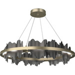 Hildene Circular Pendant - Soft Gold / Black