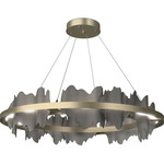 Hildene Circular Pendant - Soft Gold / Natural Iron