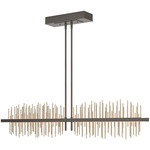 Gossamer Linear Stem Pendant - Dark Smoke / Soft Gold