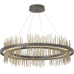 Gossamer Circular Pendant - Dark Smoke / Soft Gold