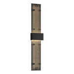 Ursa Double Outdoor Wall Sconce - Coastal Black / Seeded Clear