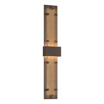 Ursa Double Outdoor Wall Sconce - Coastal Bronze / Seeded Clear