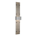 Ursa Double Outdoor Wall Sconce - Coastal Burnished Steel / Seeded Clear