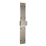 Ursa Double Outdoor Wall Sconce - Coastal Burnished Steel / Seeded Clear