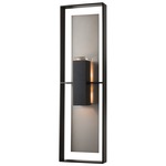 Shadow Box Tall Outdoor Wall Sconce - Coastal Black / Coastal Burnished Steel