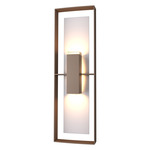 Shadow Box Tall Outdoor Wall Sconce - Coastal Bronze / Coastal Burnished Steel