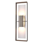 Shadow Box Tall Outdoor Wall Sconce - Coastal Dark Smoke / Coastal Burnished Steel