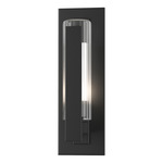 Vertical Bar Fluted Outdoor Wall Sconce - Coastal Black / Clear