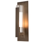 Vertical Bar Fluted Outdoor Wall Sconce - Coastal Bronze / Clear