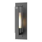 Vertical Bar Fluted Outdoor Wall Sconce - Coastal Black / Clear