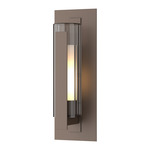 Vertical Bar Fluted Outdoor Wall Sconce - Coastal Bronze / Clear