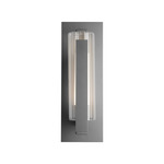 Vertical Bar Fluted Outdoor Wall Sconce - Coastal Burnished Steel / Clear