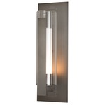 Vertical Bar Fluted Outdoor Wall Sconce - Coastal Dark Smoke / Clear