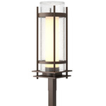 Banded Clear Outdoor Post Light - Coastal Bronze / Clear Seeded