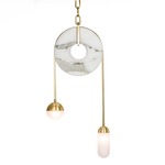 Meridian Pendant - Brushed Brass / White