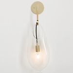 Hold 12 Wall Sconce - Brushed Brass / Clear