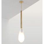 Hold Pin Pendant - Brushed Brass / Opaque White