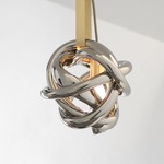 Wrap Pin Pendant - Brushed Brass / Mirrored Silver
