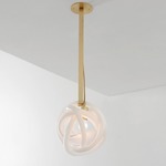 Wrap Pin Pendant - Brushed Brass / Opaque White