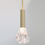 Dew Pendant - Brushed Brass / Clear