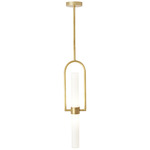 Calumn Pendant - Natural Brass / White