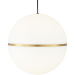 Hanea Pendant - Natural Brass / White