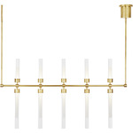 Linger Linear Pendant - Natural Brass / Clear